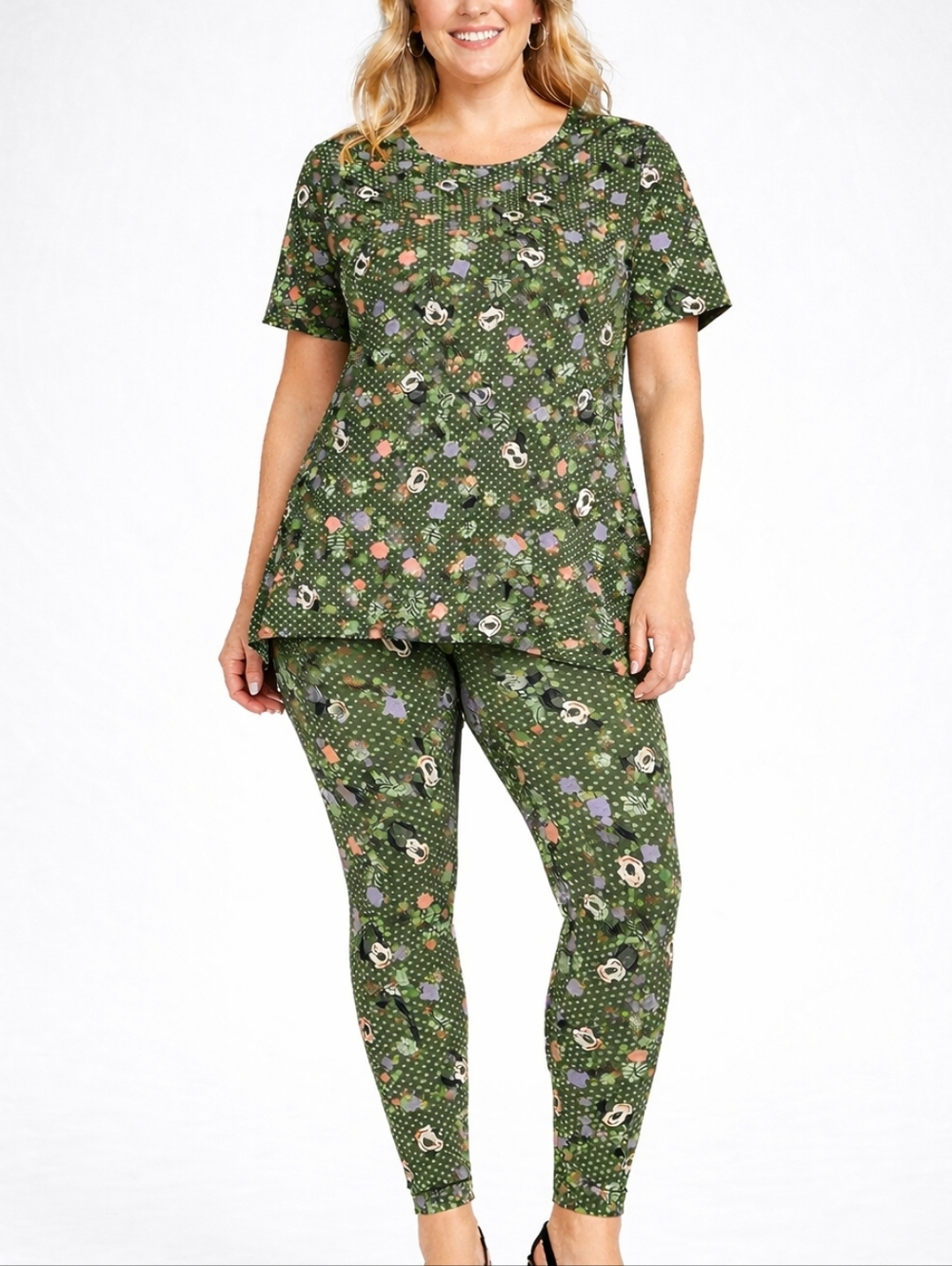 Lularoe Disney Mini Mouse Set‎ High Low Large Top  Leggings Tall Curvy
